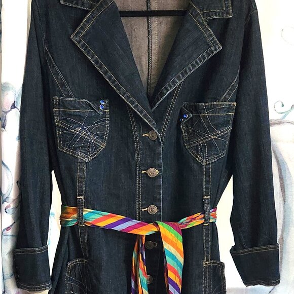 Jou Jou Button Up Denim Dress Size 22/24 - Picture 1 of 8